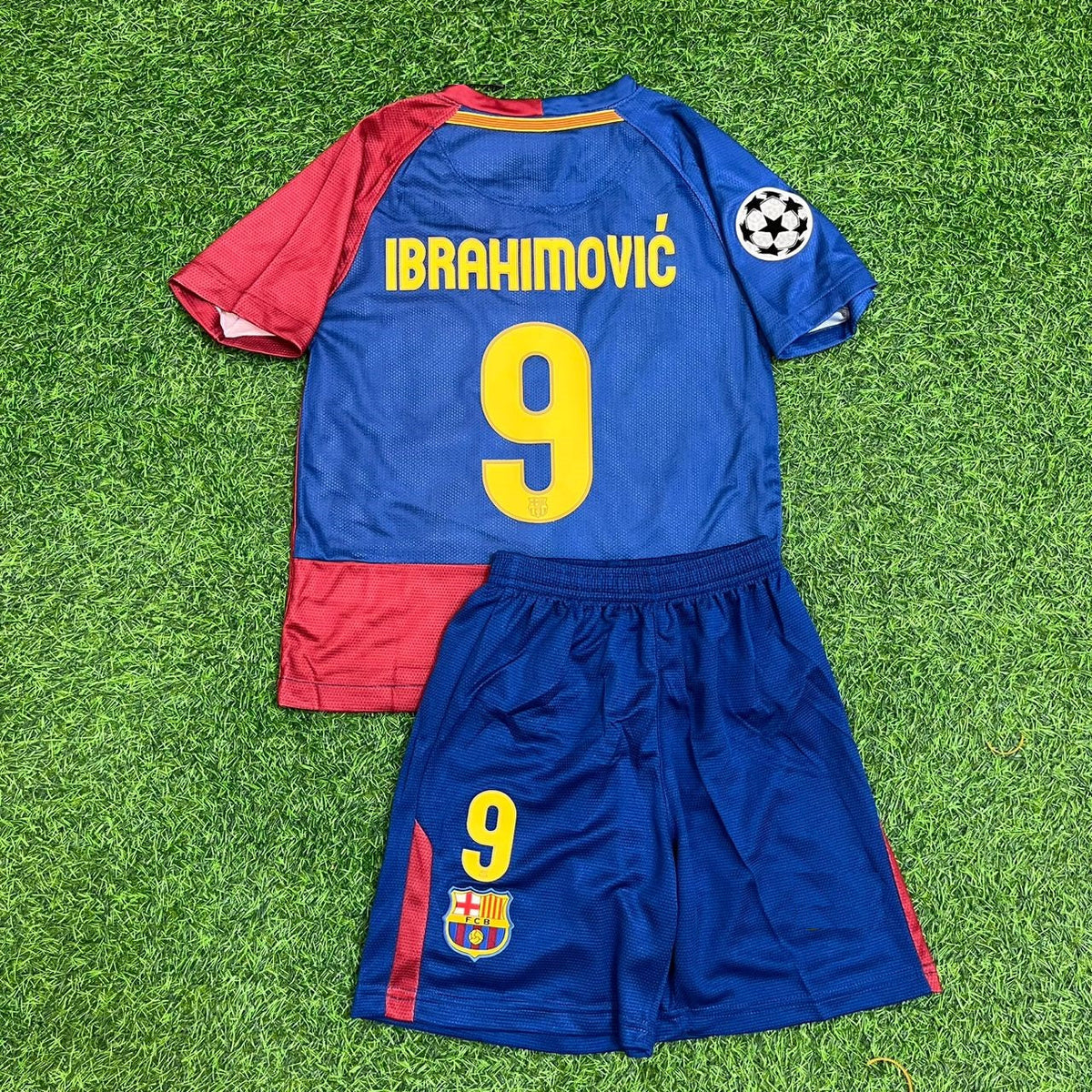 Zlatan Ibrahimović Barcelona 2009 Final Retro Kids Football Jersey Kit