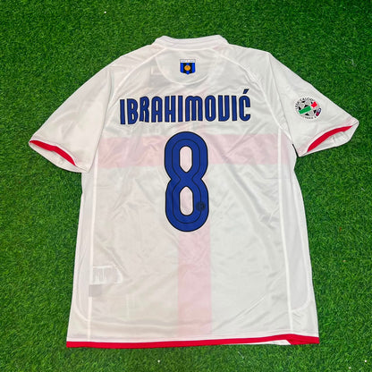 Zlatan Ibrahimović #8 Inter 2007- 2008 Season Away White Red Retro Jersey Trikot Maillot Maglia Soccer Shirt