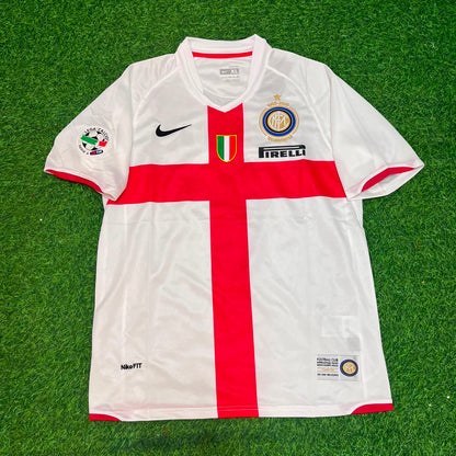 Dejan Stankovic #5 Inter 2007- 2008 Season Away White Red Retro Jersey Trikot Maillot Maglia Soccer Shirt